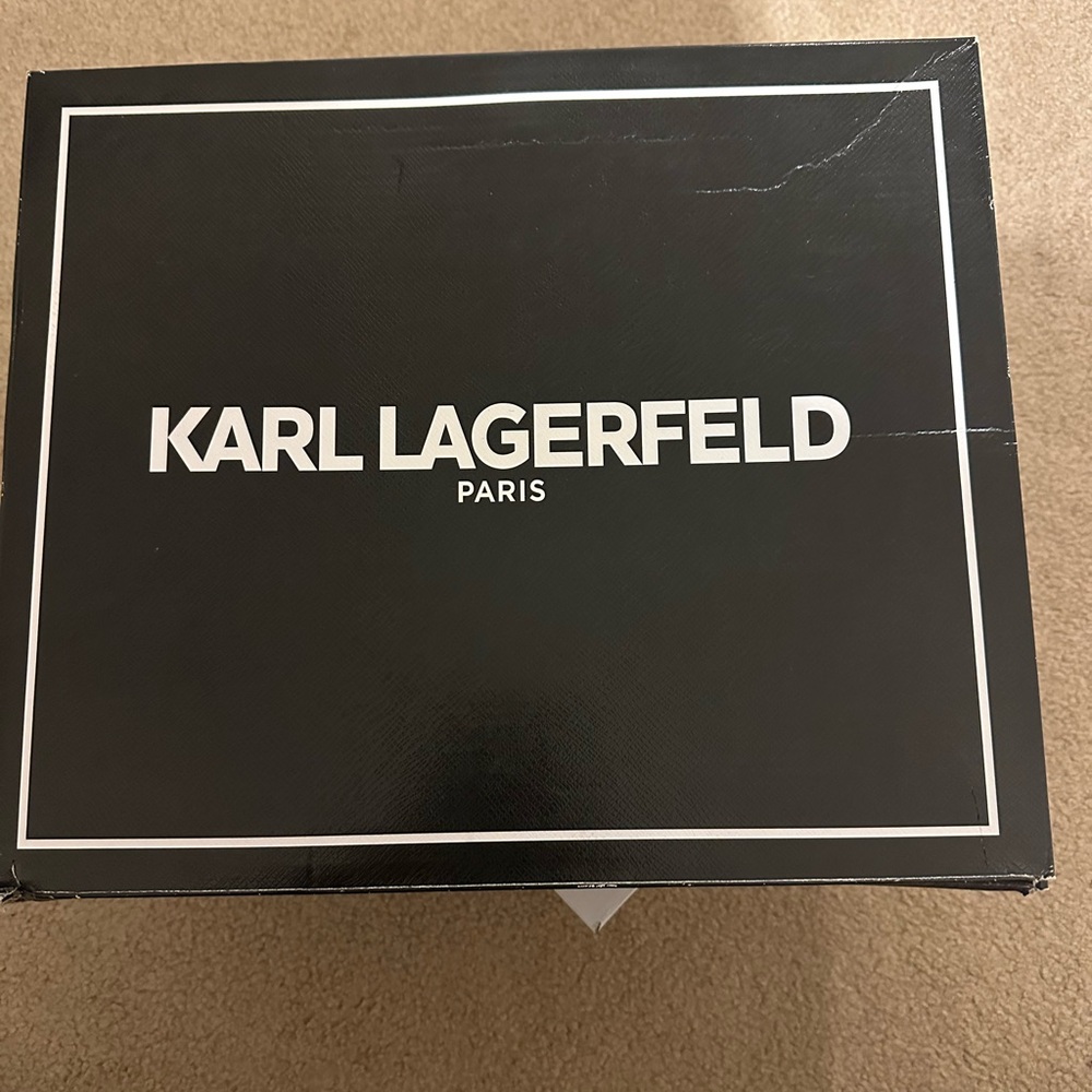 Karl Lagerfeld Black Pebble Leather Boots